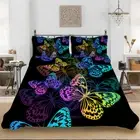 Color Butterfly Doona Quilt Duvet Cover Set Single/Double/Queen/King Bed Linen