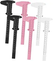 WOONEKY 6pcs Eyebrow Measuring Rulers Double Scale Calipers for Accurate Eyebrow Makeup Portable Measuring Tool