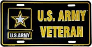 U.S. Army Veteran United States License Plate Tag Wall Sign Man Cave FAST SHIP