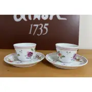 Richard Ginori Granduca Coffee Cup and Saucer Set of 2 Floral Porcelain elegance