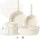 15Pcs Ceramic Cookware Set, Pots and Pans Set Non Stick, Induction Kitch