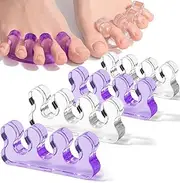 DR. JK- Toe Separators for Pedicure, 2 Pairs, Purple & Clear, Toe Separators for Women Pedicure, Toe Spreaders for Women, Gel Toe Spacers for Pedicures, Pedicure Toe Separators for Women, Toe Dividers