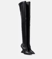 [The Attico] The Attico Cheope leather over-the-knee boots AU 5 black