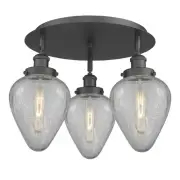 Innovations Lighting 916-3C-10-18 Geneseo Flush Geneseo 3 Light - Matte Black /