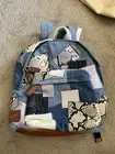MARC JACOBS Bagpack Denim Patchwork Leather Snakeskin