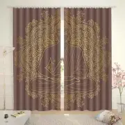 Brown Buddha Frightened 3D Curtain Blockout Photo Printing Curtains Drape Fabric