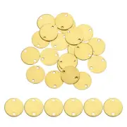 20pcs Brass Round Stamping Blank DIY Label Tags 10mmx1.2mm Double Hole