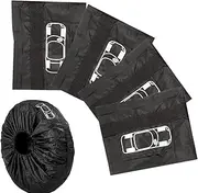 RV Tire Covers | Waterproof Set of 4 Trailer Tire Cover | Sun Rain Snow Protector, Dustproof Portable Tyre Storage Bag for Motorhome Boat Trail