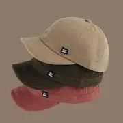 Plain Short Brim Baseball Cap A1048 - Adjustable - Tangerine - One Size