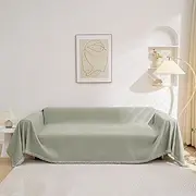 MEETSKY Couch Covers for 3 Cushion Couch Sofa Covers Washable Couch Cover Sectional L Shape Couch Blanket Cover Sofa Slipcovers for Most Shape Sofas Thick Soft Throws Cover, 91" x 150", Sage Green