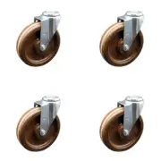 6 Inch High Temp Phenolic Wheel Swivel Bolt Hole Caster Set Service Caster Brand