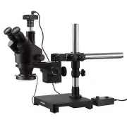 AmScope 7X-90X Trinocular Stereo Zoom Microscope + Boom + LED + 10MP Camera