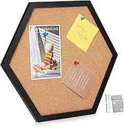 AUTSUPPL Small Bulletin Board Cork Tile Hexagon Wall Decor Photo Display Board Mounting Kit