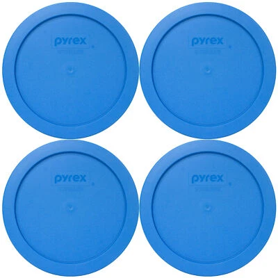 Pyrex 7201-PC Marine Blue Plastic Storage Replacement Lid Cover (4-Pack)