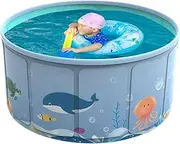 Portable Childrens Pool - Foldable Kids Pool | Pet Pools for Large Dogs | Kids Foldable Splash Pool | Pet Bathtub for Backyard Cooling Beach Trips Outdoor Parties Bathing Training