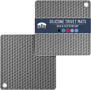 Btat- Silicone Trivet Mats, 2 Pack, Gray Silicone Trivet, Silicone Hot Pads for