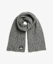 Cable Luxe Knit Scarf | Scandi Grey Marle