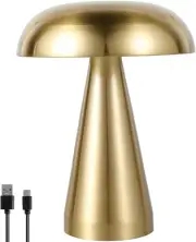 Mushroom Table Lamp, Portable Cordless LED Desk Light USB, Bedside Lamp 3 Color