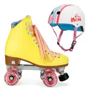 Moxi Combo Set - Beach Bunny Roller Skate (Strawberry Lemonade) & Helmet (Stripe