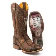 Men's Tin Haul Dead Or Alive Boots with Wanted Sole Handcrafted Cognac