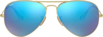 Ray-Ban RB3025 112/17 Gold Aviator Blue Mirrored Non-Polarized 55mm Sunglasses