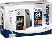 Lavazza, A Modo Mio Jolie, Coffee Capsule Machine, with 64 Coffee Pods, Espresso Intenso and Espresso Delizioso, 1250 W, 220–240 V, 50–60 Hz, White