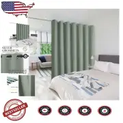 Elegant Greyish Green Room Divider Curtain - Blackout & Soundproof 8.3ft x 10ft