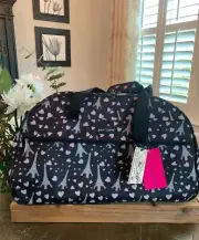 BETSEY JOHNSON EIFFEL TOWER PARIS WHEEL ROLLER LUGGAGE BAG NWT