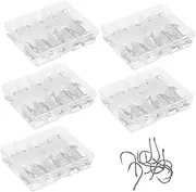 DECOMELODY 5 Sets Fishing Hooks Kit of Durable Carbon Steel Worm Barbs with Portable Plastic Box for Freshwater Bass Trout and Catfish Fishing Gear Versatile Design for Enhanced Bait