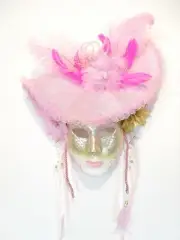 PINK GOLD HAT JOLLY VENETIAN MASQUERADE MASK MARDI GRAS CARNIVAL PARTY MASKS C35