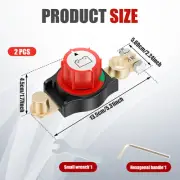 2Pcs Battery Disconnect Switch 12V-48V Top Post Battery Cut Off Switch for AU`*