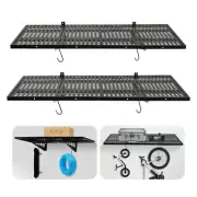 2 Pack Wall Mounted Garage Shelf Organizer Storage Rack 20*48inch w/ Bike Hooks