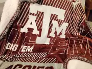 Texas A&M Aggies Oversize Reversible Cloud Sherpa Throw Blanket w Super Ruffle