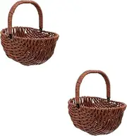 Totority Handwoven Flower Basket Rustic Woven Planter for Home Decor Versatile Storage for Fresh Dried Flowers for Farmhouse Style Arrangements