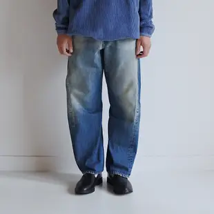 日本context by ANACHRONORM初洗一次水洗直筒剪裁3D切割立體12.5盎司柔軟牛仔長褲5年水洗