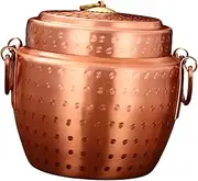 SiaBiced Outdoor Camping Copper Pot Rice Cooker Thick Pot Cookware Pots for Restaurant Kitchen, 22cm