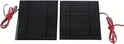 2pcs DC5V 500mA Polycrystalline Silicon Solar Panels with 100cm Cable, Conversion Efficiency Solar Cell Modules for DIY, Solar Chargers, Lawn Lights More