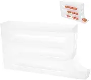 NULYLU 4 Layer Egg Storage Rack Stand Holder for Fridge Door Slide Design Pp Material Easy Cleaning