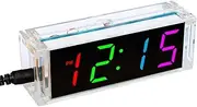 domoi Colorful Digital Clock Electronic Kit DIY Parts Component Set Electronic Clock Welding Making Experiment Kit Easy Install Easy to Use