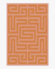 200' x 290' | Machine Washable Runner Rug | Kid & Pet Friendly | Indoor Rug | Maze Pink & Orange Tufted Rug | Ruggable