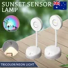 Motion Sensor LED Night Light Rechargeable Wall Desk Lamp PIR Sunset Lamp Decor