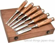 EZARC Japanese Nomi Chisel 6 piece Set Wood carpenter Tool Improved version Box