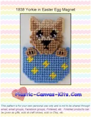 Yorkie in Easter Egg Magnet-Plastic Canvas Pattern/Kit