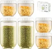 6-Piece Cute Glass Jars With Screw Airtight Lids, Wide Mouth Bottle Storage for Food Candy Grain Kitchen, Cat Claws Overnight Oats Containers Small Stackable Canning
