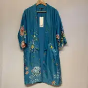 Zara Trf Collection Blue Kimono Women's Medium NWT