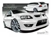 HSV Wagon E2 TOURER WAGON HERON WHITE A1 STRETCHED CANVAS (V220)