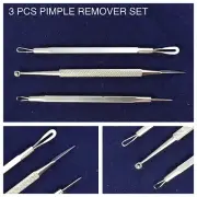 3 Pcs Blackhead whitehead pimple remover acne comedone spot cleaner extractor