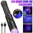 10W UV Light LED Flashlight 395nm Blacklight Pet Urine Inspect Detector Torch US