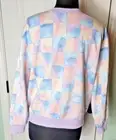 Wild Fable Pink Blue Check Color Pull-Over Sweatshirt Sz XS