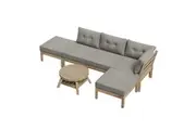 Livsip Outdoor Lounge Sofa Set 6 Piece Garden Furniture Dining Table Chairs Grey